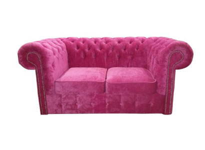 Chesterfield Textil Samt Stoff Sofa Couch Polster 2 Sitz Klassische Couchen Neu!