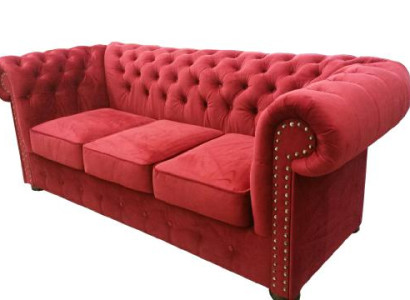 Chesterfield Sofa Couch Polster Textil Stoff 3er Garnitur Designer Sofas Couchen