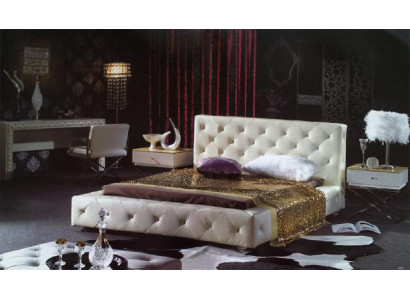 Elegantes Designer Bett Betten Lederbett Chesterfield Polsterbett Ehebett Neu