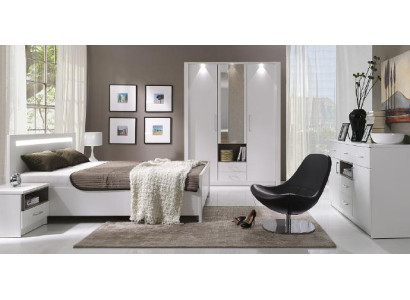 Elegantes weißes Bett in einem raffinierten zeitgenössischen Stil in Premium-Qualität