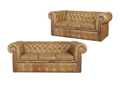 Chesterfield Designer Sofa Couch Polster Garnitur 3 Sitzer Napoli Sofas Möbel