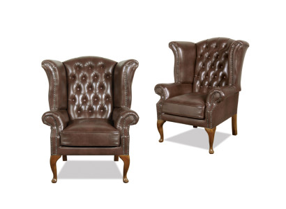 Chesterfield Ohrensessel Queen Sessel Antik Look Couch Polster Fernseh Neu Möbel