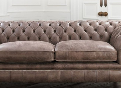 Chesterfield Sofa Couch Polster Garnitur 3 Sitzer Sitz Leder Textil  161013-24