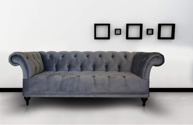 Chesterfield Sofa Polster Designer Couchen Sofas Garnitur Textil Stoff Textil 1