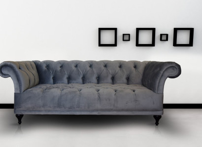 Chesterfield Sofa Polster Designer Couchen Sofas Garnitur Textil Stoff Textil 1