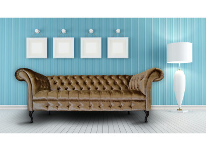 Chesterfield Sofa Polster Designer Couchen Sofas Garnitur Textil Stoff Textil 2