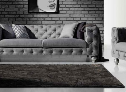 Sofagarnitur Chesterfield Set 252cm + Sessel Sofa Couch designer Dekor Sofa