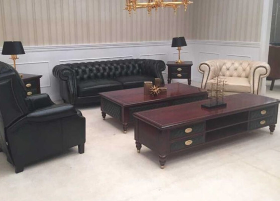 Polster Couch Sofa Klassik Chesterfield Neu Leder Sofas 3 Sitzer CHARLYNEW