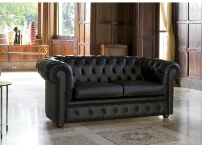 Chesterfield Sofa Couch Polster Sofas Klassischer 2 Sitzer Sitz Leder Schaffhau