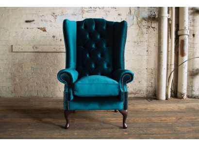 Ohrensessel Sessel Fernseh Design Polster Sofa Couch Chesterfield Textil Neu 347