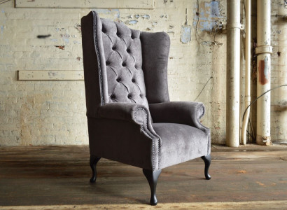 Ohrensessel Sessel Fernseh Design Polster Sofa Couch Chesterfield Textil Neu 351