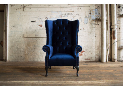 Ohrensessel Sessel Fernseh Design Polster Sofa Couch Chesterfield Textil Neu 355