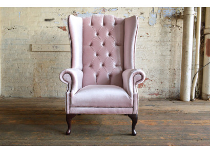 Ohrensessel Sessel Fernseh Design Polster Sofa Couch Chesterfield Textil Neu 356