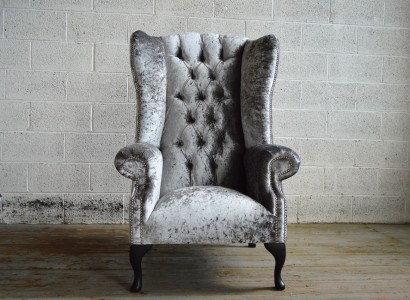 Ohrensessel Sessel Fernseh Design Polster Sofa Couch Chesterfield Textil Neu 361