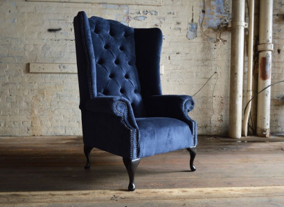 Ohrensessel Sessel Fernseh Design Polster Sofa Couch Chesterfield Textil Neu 362