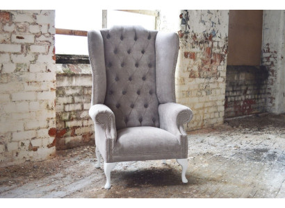 Ohrensessel Sessel Fernseh Design Polster Sofa Couch Chesterfield Textil Neu 363