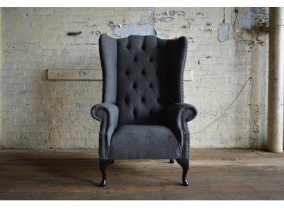 Ohrensessel Sessel Fernseh Design Polster Sofa Couch Chesterfield Textil Neu 344