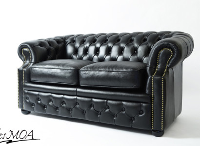 Sofa Couch Chesterfield  Polster Sofas 2 Sitzer Leder Textil Lounge Club  #289