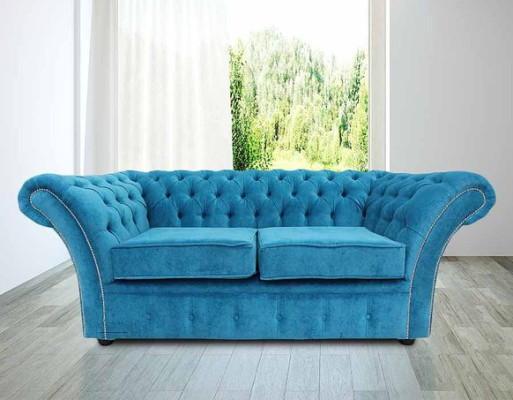 Chesterfield Sofa Couch Polster Sofas Klassischer 2Sitzer Leder Stoff Winchester