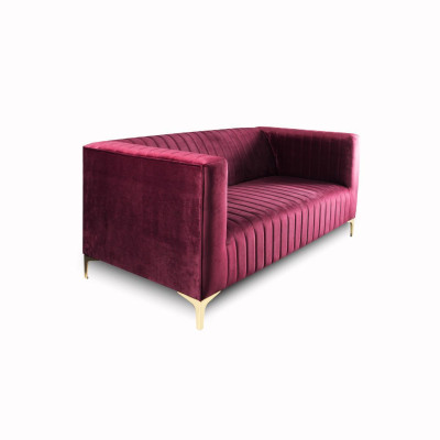 Stilvolles mega-bequemes 2-Sitzer-Sofa in Lila wird zu einem hellen Akzent in Ihrem Interieur