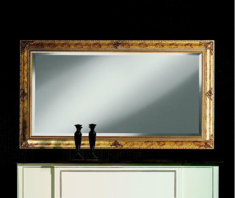 Klassischer Design Spiegel Wandspiegel Retro Barock Rokoko Goldene Holz Rahmen