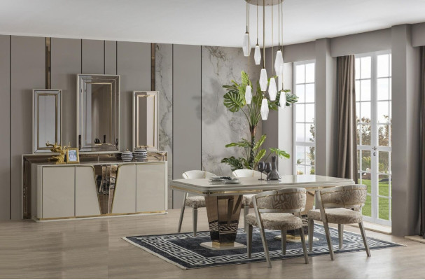 Sideboard Kommode Wohnzimmer Holz Modern Beige Luxus Schränke Design