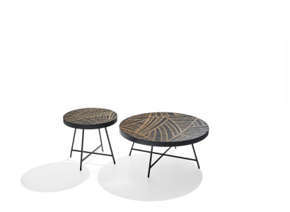 Design Beistell Couchtische Kaffeetisch Rund Tische Schwarz Luxus 2tlg