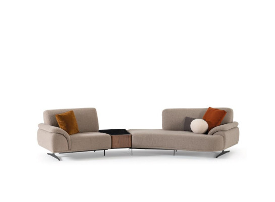 Wohnzimmer Design Sofa 5 Sitz Textil Couch Polster Sofas Neu braun