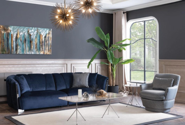 Luxus Sessel Design Möbel Holz mit Textil Einsitzer Couch Lounge Club