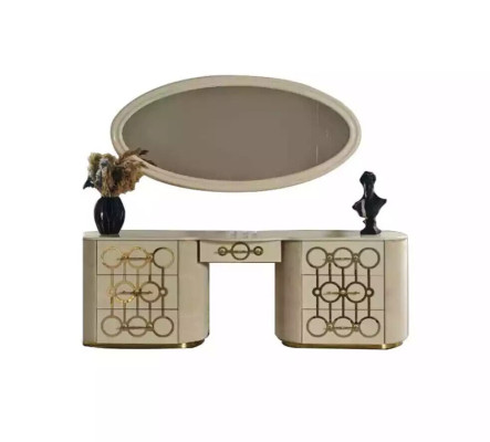Designer-Set aus Schminktisch und Spiegel für das Schlafzimmer im modernen Stil