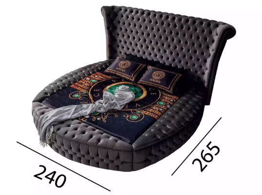 Bett Chesterfield Polsterbett Luxus Schlafzimmer Design Betten Textil Samt Neu