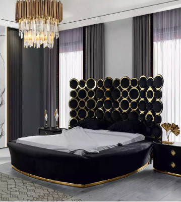 Designerbett Luxus Textilbetten Schlafzimmer Doppelbett 200x200cm Bettrahmen