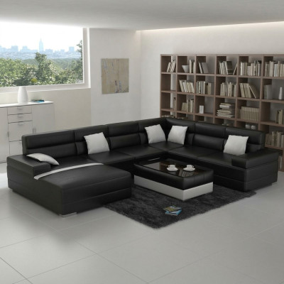 Ledersofa Couch Wohnlandschaft Ecksofa Eck Garnitur Design Modern Sofa F3016 neu
