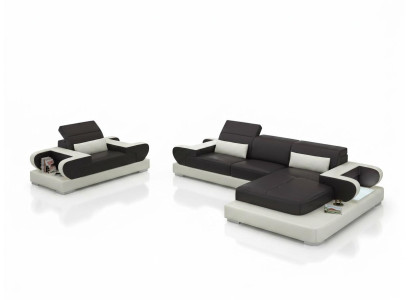 Design XXL Big Sofa Ecksofa Ledersofa Couch Sessel Polster Wohnlandschaft G8002E