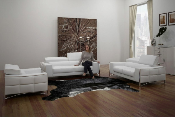 Sofa Couch Polster XXL Big 3 Sitzer (ohne 2+1) Sofas Leder Sitz Design