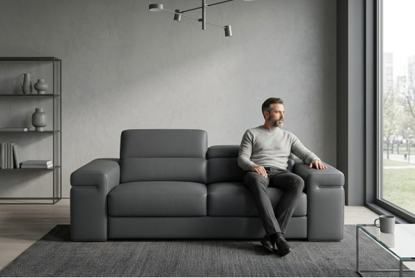 Multifunktions Ledercouch Sitz Polster Wohnzimmer Set Leder Garnitur Sofa 3+2