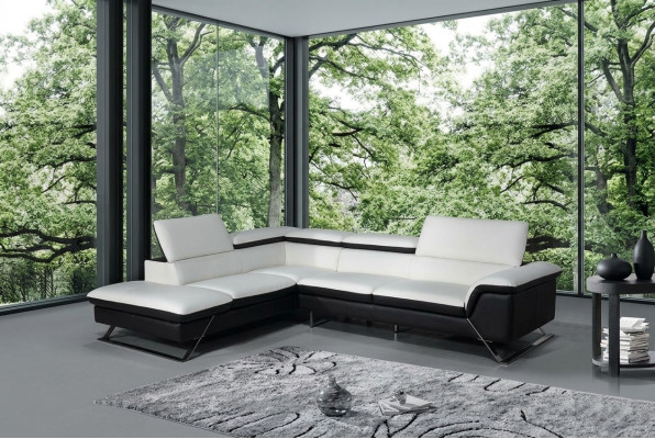 Designer Sitzpolster Ledersofa Garnitur Couch Wohnlandschaft L Form