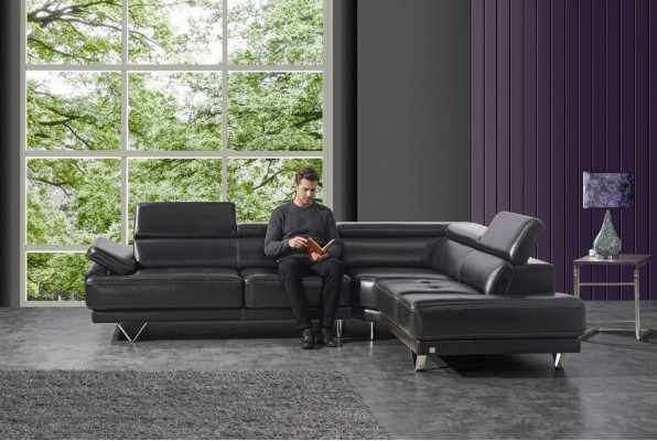 Multifunktion Couch Ecksofa Medien TV Sofa Couch Ledersofa 291 x 222cm LForm Neu