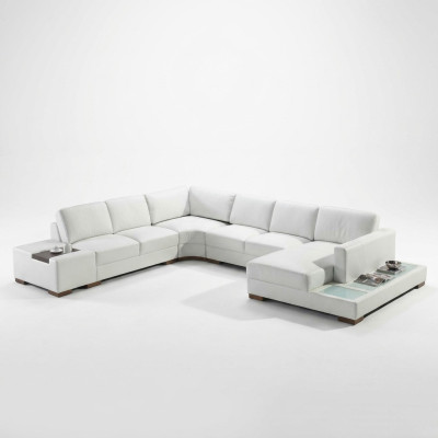 Ledersofa Ecksofa Sofa Wohnlandschaft Polster Sitz Eckgarnitur XXL Big Sofas Neu