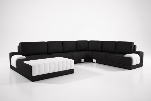 Polster Ledersofa Sofa Couch Polster Eck Sitz Garnitur U Form XXL Big