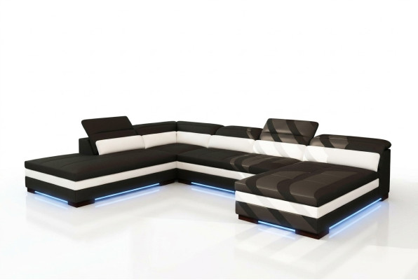 Ledersofa Couch Wohnlandschaft Ecksofa Eck Garnitur Design Modern Sofa 5127
