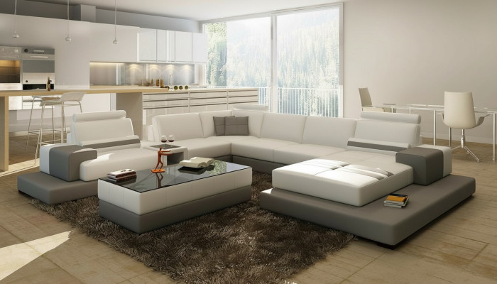 Wunderschöne XXL Leder Wohnlandschaft U Form Ecksofa Sofa Couch