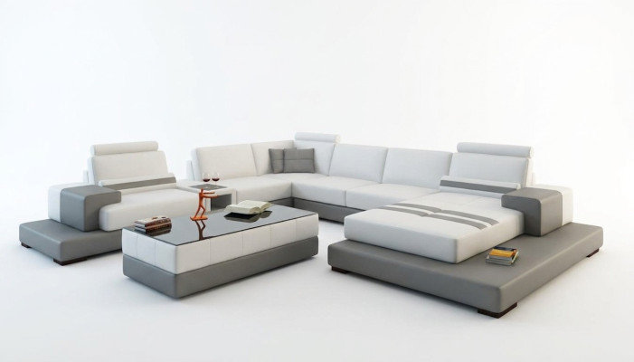 Wunderschöne XXL Leder Wohnlandschaft U Form Ecksofa Sofa Couch