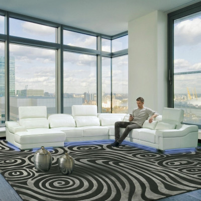 Edle Wohnlandschaft Couch Polster Sofa Ecksofa Sitz Eckgarnitur Leder