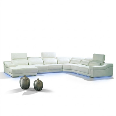 Edle Wohnlandschaft Couch Polster Sofa Ecksofa Sitz Eckgarnitur Leder