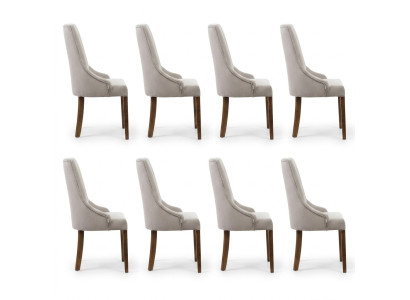 8x Designer Polster Stuhl Set Garnitur Stühle Komplett Lehn Sitz Lounge