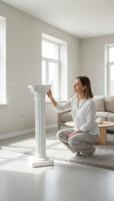 Säule Marmor Stil Dekoration Säulen Statue Skulptur Ständer Skulpturen Deko 1005