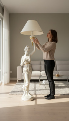 Skulptur Stand Leuchte Design XXL Steh Stand Lampe Wohnzimmer Leuchten 183cm