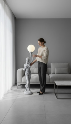 XXL Design Steh Leuchte Stand Leuchten Lampe Skulptur Figur Figuren Statue 153cm
