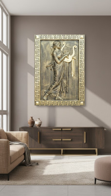 Musik Wandrelief Antik Stil Relief Wand Gemälde Antike Handarbeit Gott Bild Neu
